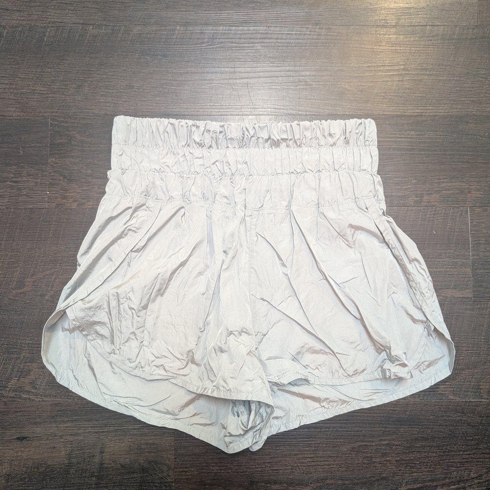 NWOT Free People Movement The Way Home Greyish Silver Shorts Size Large